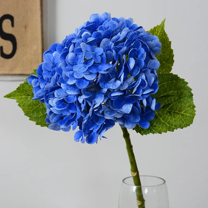 

Искусственные цветы гортензии синие шелковые