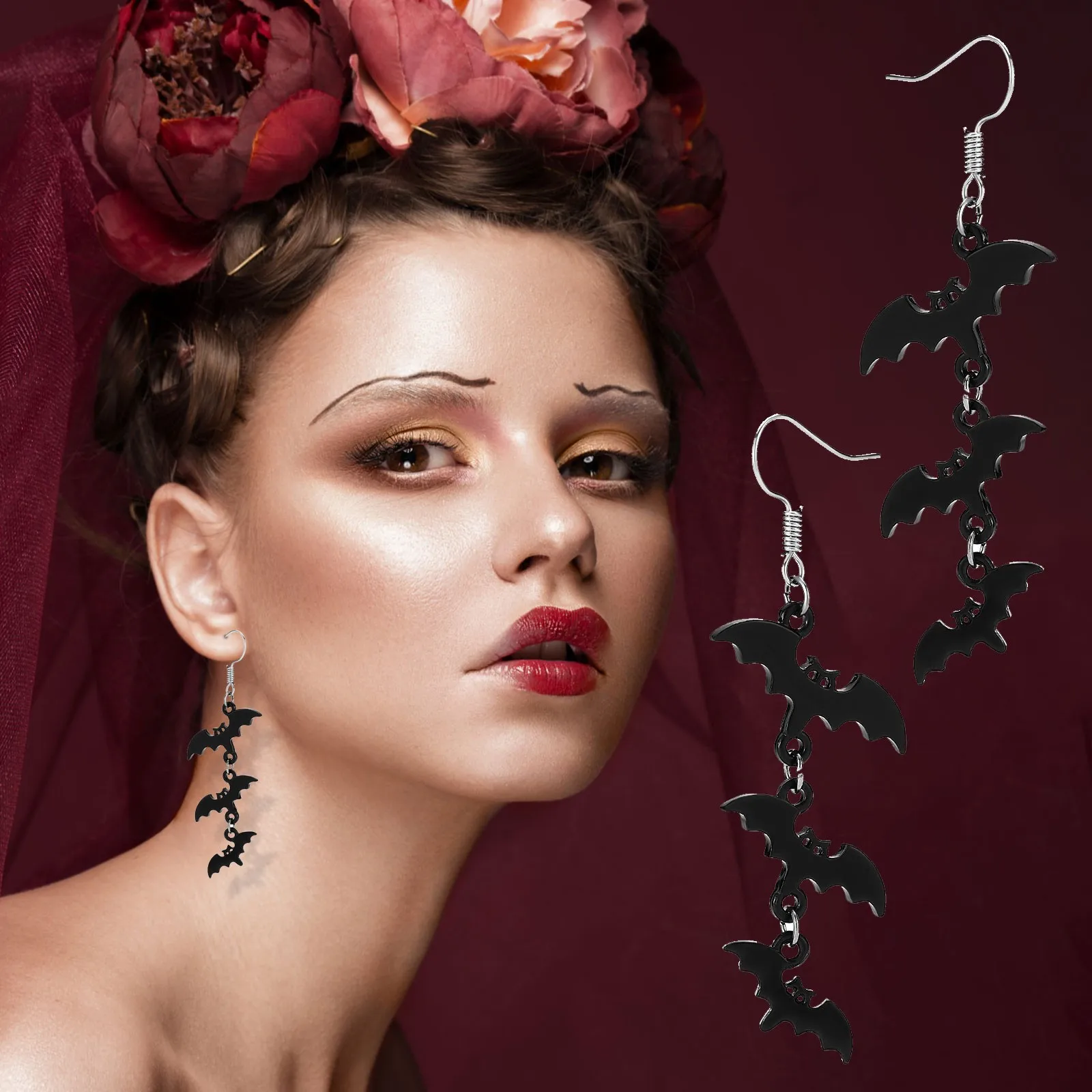 8 сезонов модные серьги в виде летучей мыши на Хэллоуин необычные женские из
