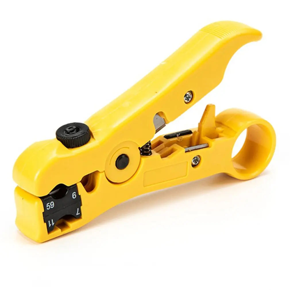 

Universal Network Cable Stripper Cutter Stripping Pliers Tool Flat or Round UTP Cat5 Cat6 Wire Coax Coaxial Stripping Tool