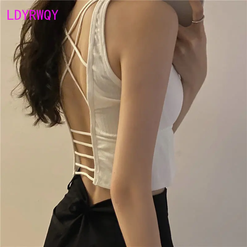 

Short vest suspender female spring and summer backless with beautiful back.Tanks Camis