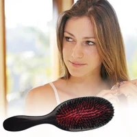 oval boar bristle nylon hair comb mini anti static hair scalp massage comb hairbrush salon hair brush styling tool