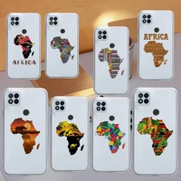 africa map graphics phone case transparent for xiaomi redmi note x f poco 10 11 9 7 8 3 i t s pro cover shell coque