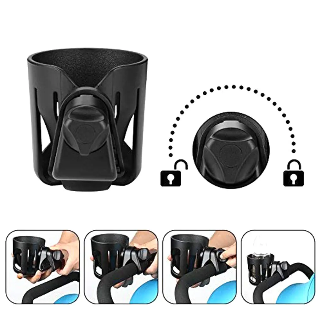 

Baby Stroller Cup Holder Wheelchair Walker Drink Holder Armrest Scooter Trolley Milk Bottle Rack