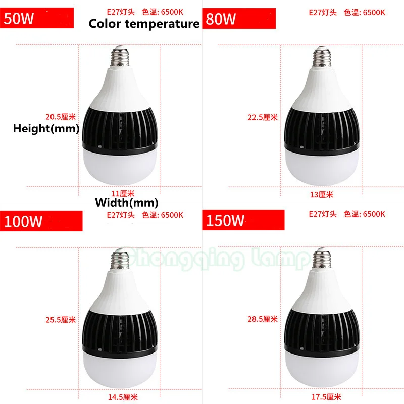 Светодиодная лампа высокой мощности E27 энергосберегающая для рабочего места