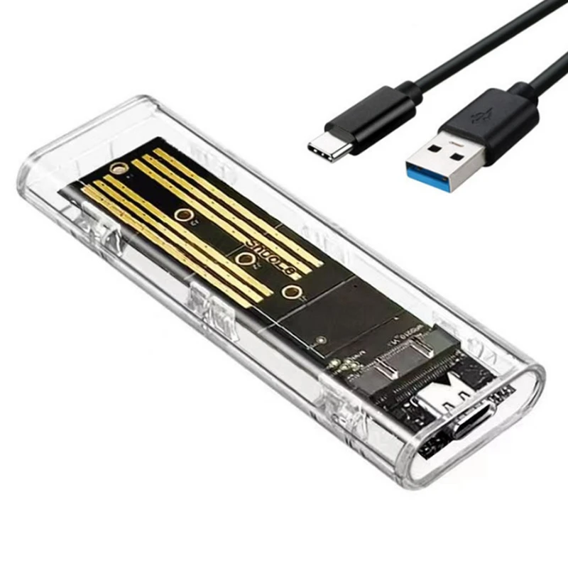 M2 SSD Φ M.2 NVME корпус портативный USB3.1 Type-C прозрачный жесткий диск чехол 5 Гбит/с для