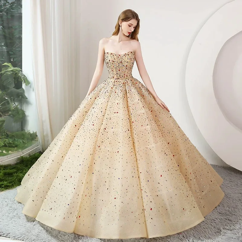 Лидер продаж элегантные длинные роскошные вечерние платья с бисером и