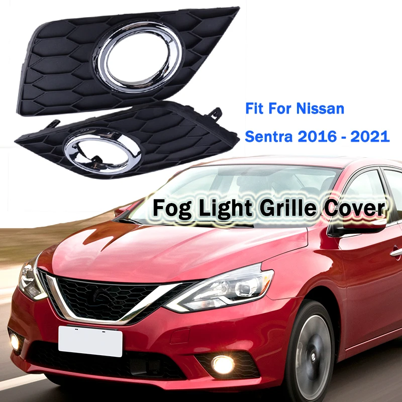 Fog Lamp Frame Front Bumper Fog Light Bezel Cover Trim Fit For Nissan Sentra 2016 2017 2018 2019 2020 2021 Car Accessories
