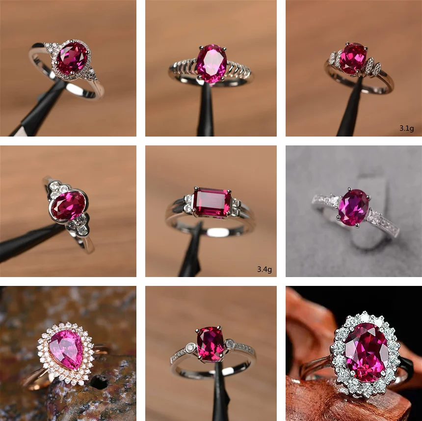 Модное Сверкающее кольцо MFY из стерлингового серебра с красным сердцем и