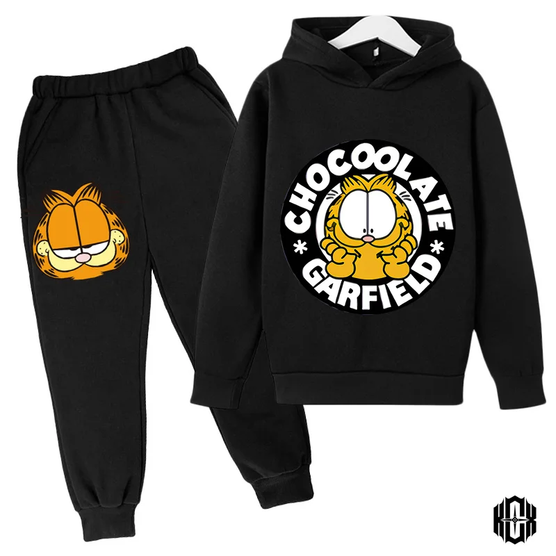 2Pcs Suit Baby Girls Garfield Clothes Sets Kids Clothing Children Garfield Hoodies Toddler Clothes Garfield Outfits Kids Suits