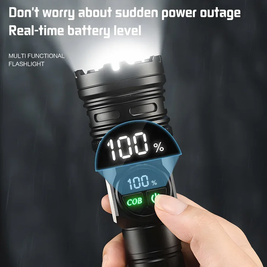 Самый мощный светодиодный тактический фонарик перезаряжаемый через USB