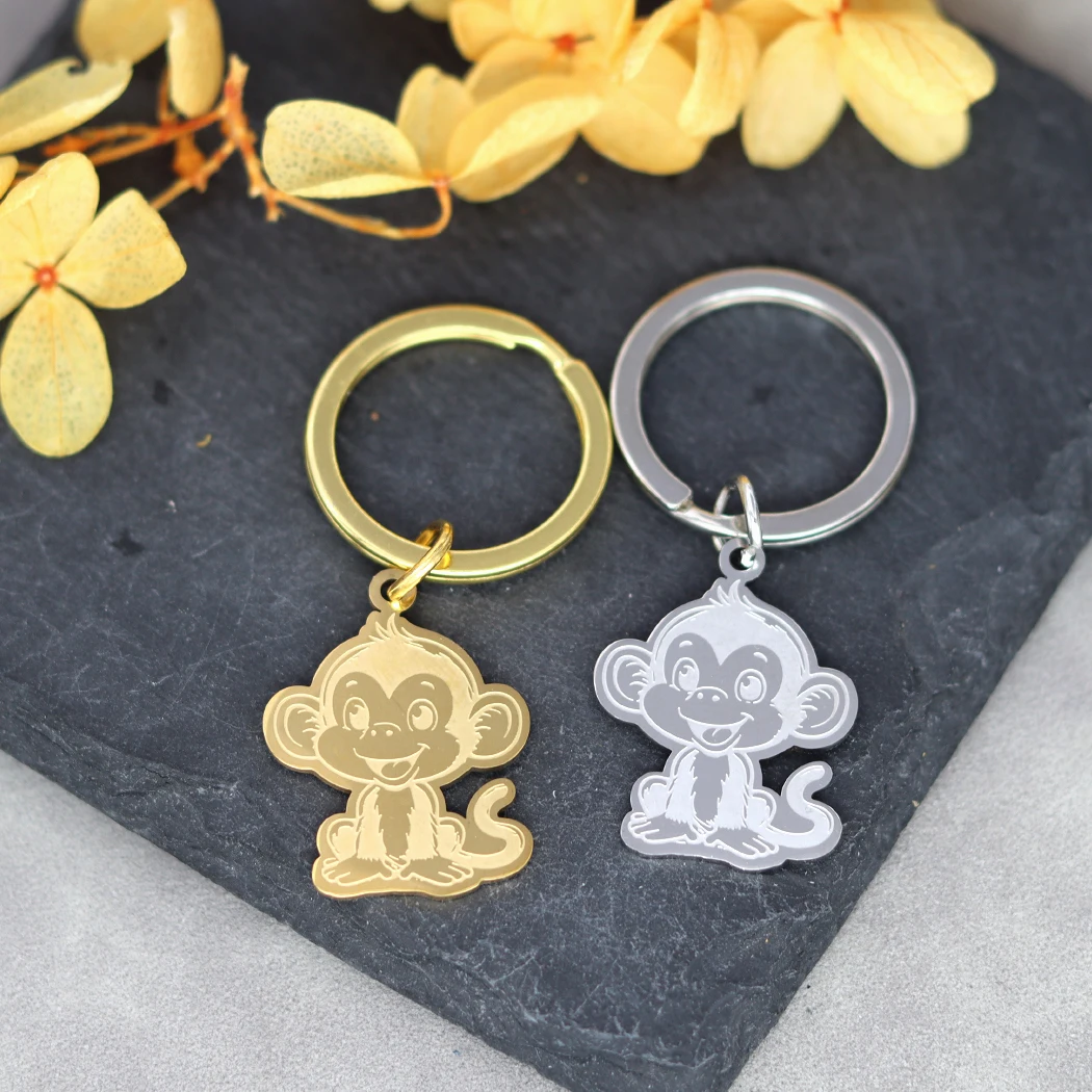 Брелок из нержавеющей стали с подвеской в виде животных