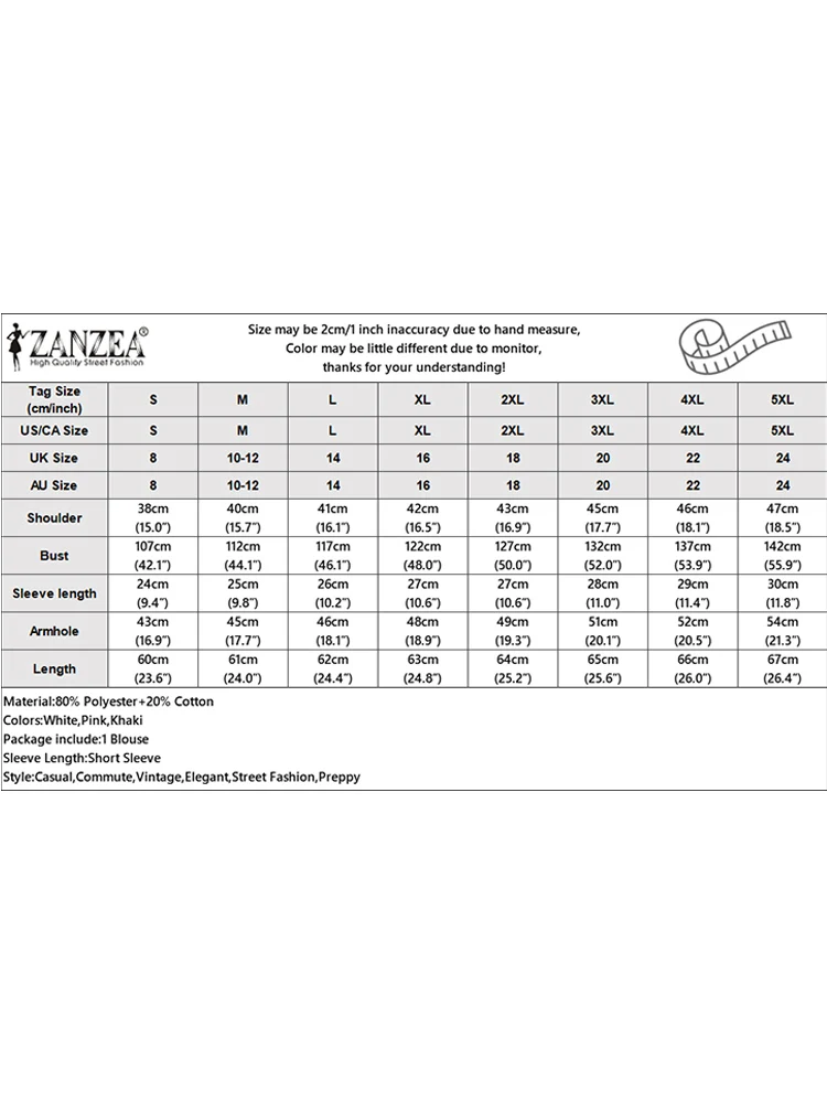 Женские корейские блузки ZANZEA с квадратным вырезом лето 2024 праздничные розовые