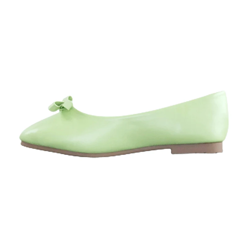 Туфли женские кожаные на плоской подошве без застежки с бантом - купить по