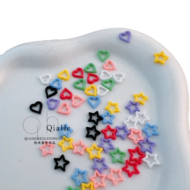 20 шт. полые цвета макарон пятиконечная звезда любовь мини-мультяшные подвески