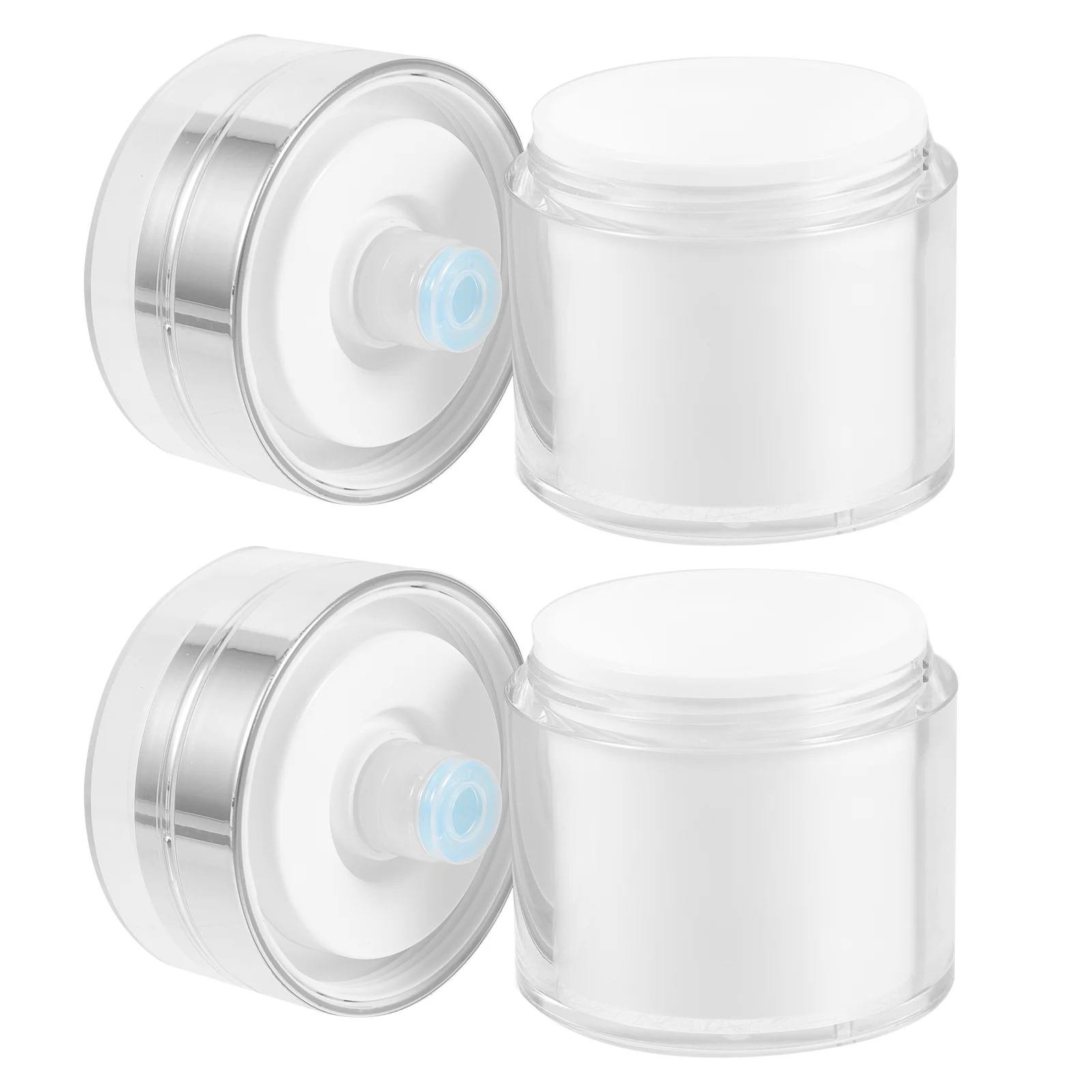 

2 Pcs Lotion Bottle Press Cream Jar Travel Plastic Terrarium Pump Sample Container Pot