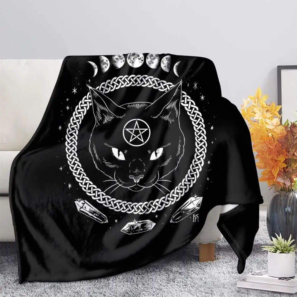 

A Upetstory Black Cat 3D Printed Velvet PlusThrow Fleece Blankets Bedspread Sherpa Blanket Sofa/Bed/Couch Quilt Cover for Adults