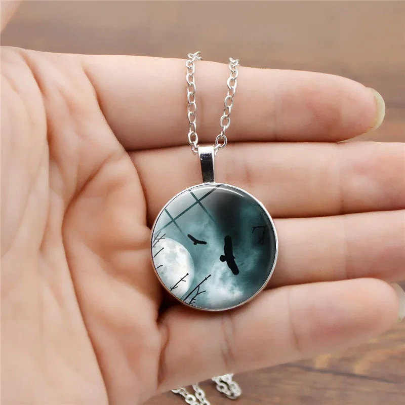 

Flying Eagle Plexiglass Pendant Necklaces For Women Men Trendy HD Picture Gemstone Pendant Necklace Fashion Jewelry Ornaments