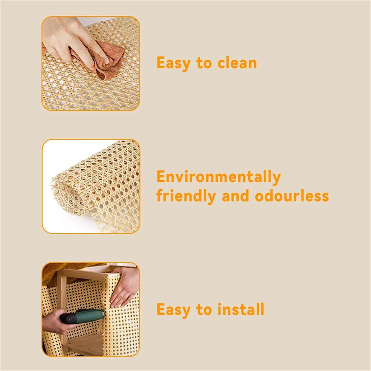 Ленты из натурального ротанга шириной 16 дюймов длиной 40