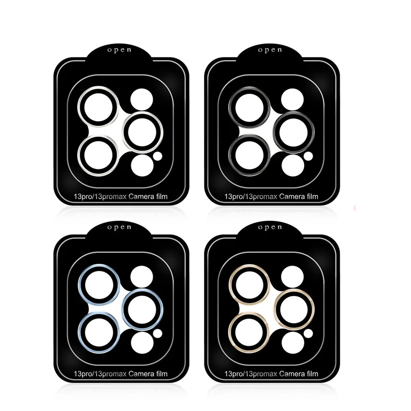 

20PCS Quick Stick Installation Artifact Rings For IPHONE 11 12 13 Pro Max 13 mini 3D Alloy Camera lens Tempered Glass protector