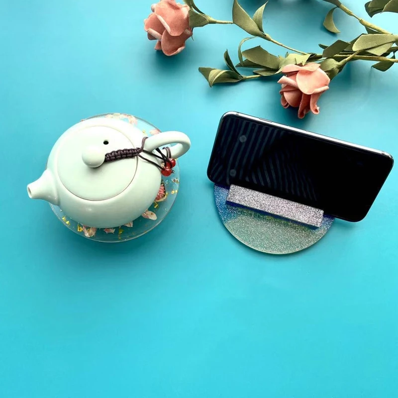 

Подставка для телефона, силиконовая смола, держатель для телефона из эпоксидной смолы, литые формы в деловом стиле, форма для чашки, коврика,...