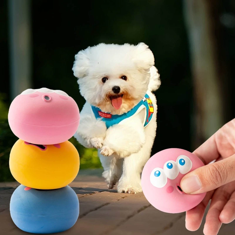 

Dog Squeak Toys for Small Dogs Soft Rubber Ball 2.2 Inches Interactive Puppy Chew Toy for Fetch and Retrieve Training
