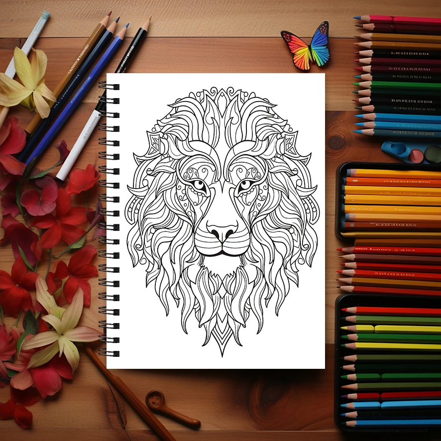 Фото Primordial Beasts Coloring Book - 8.3x 11.2 Inch 22 Page Coloring Book - Helps Reduce Stress and Ease Emotions №5