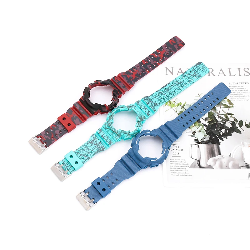 Camo Resin band Suitable for Casio G-shock GA110 120 140 GD120 GLS-100 GAX100 Men's and women's strap Watch accessories