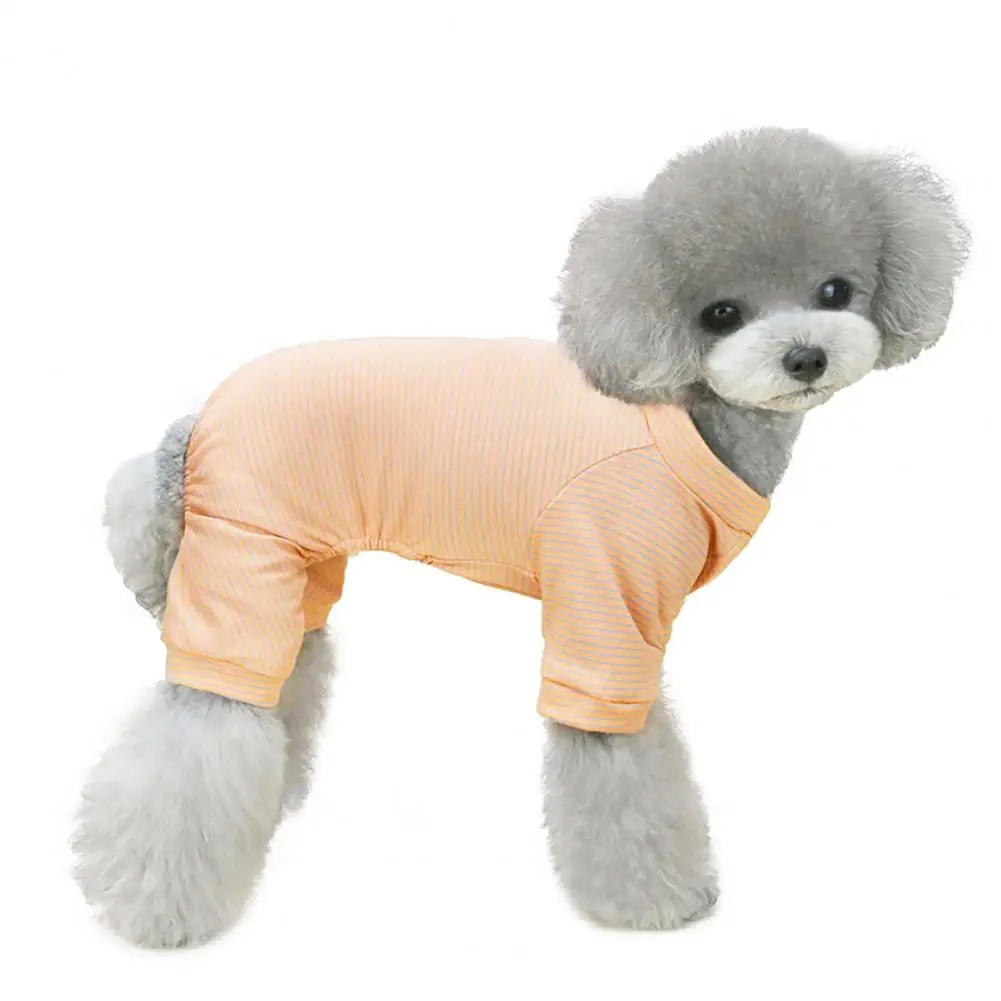 

Universal Dog Pajamas Delicate Dog Jacket Jumpsuit Cute Pet Summer Striped Clothing Exquisite