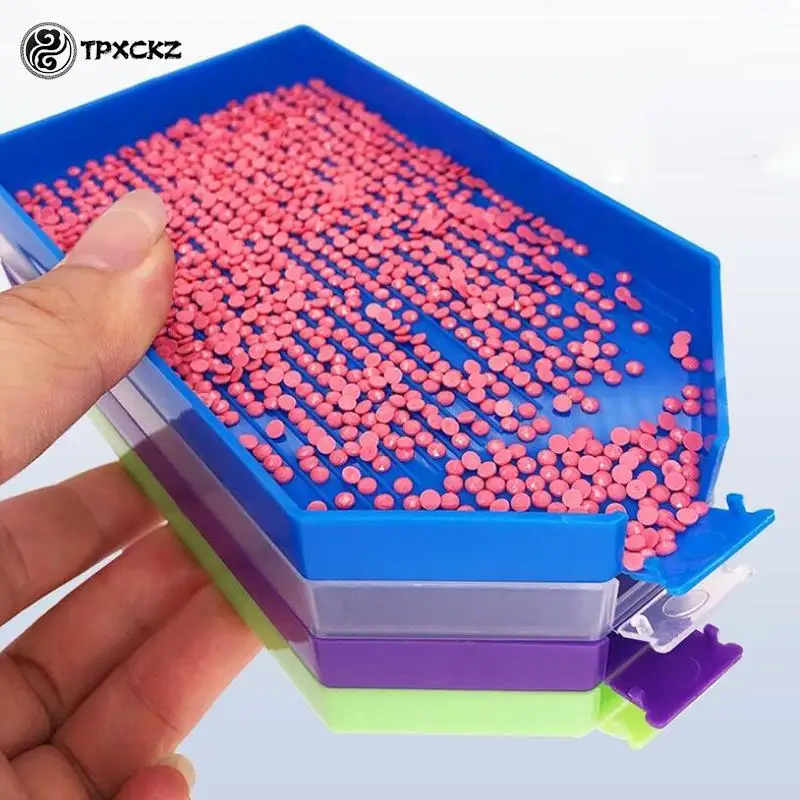 

Diamond Painting Tray Large Capacity DIY Tweezers Diamond Plate Handwork Square Round Rhinestone Tray Big Tools