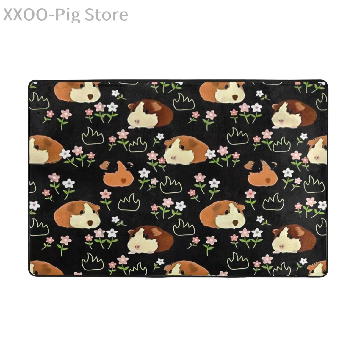 

Дышащий Удобный фланелевый нескользящий коврик в виде морской свинки и цветов, креативный дизайн, ковер для дома, гостиной, детской комнаты
