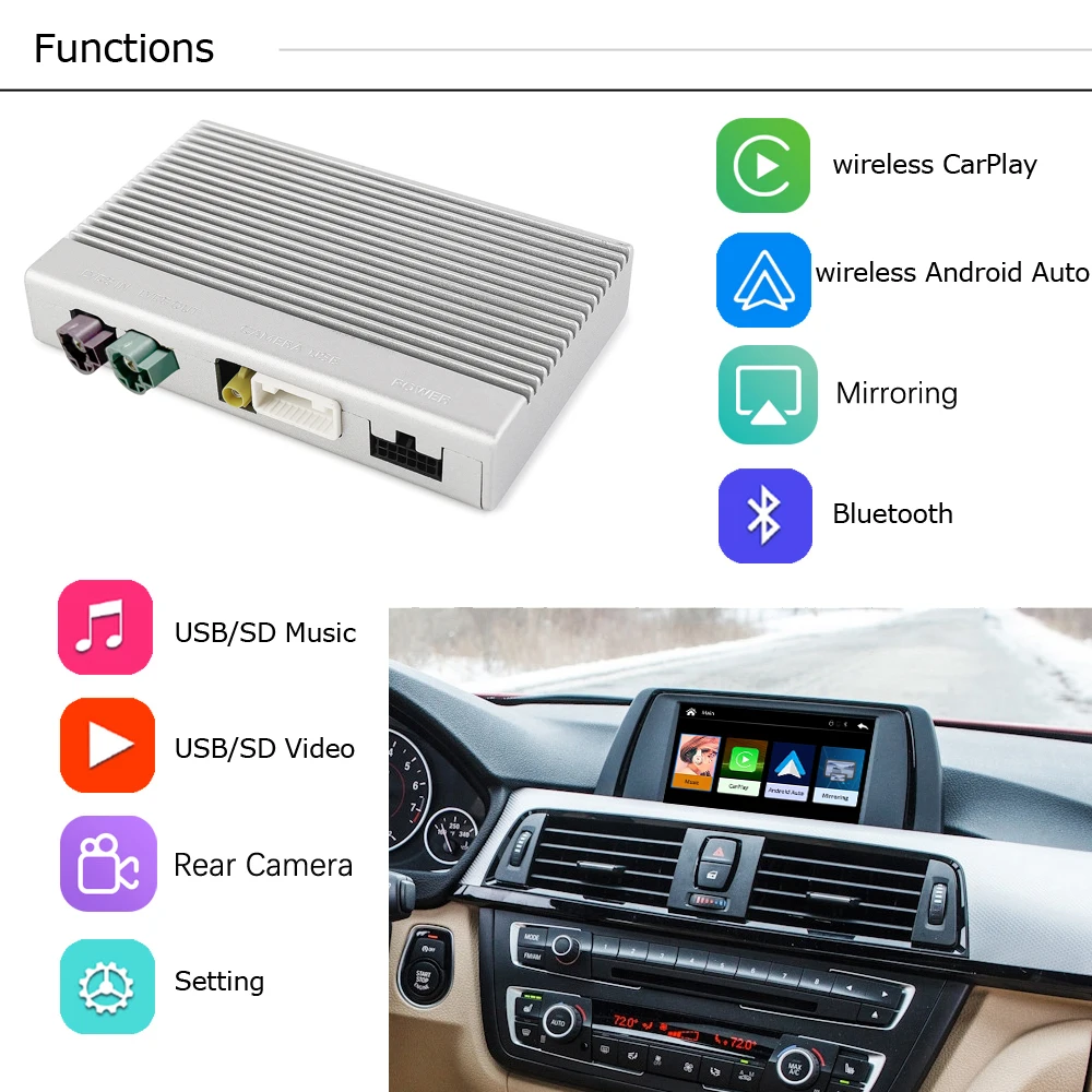 Road Top беспроводной Apple CarPlay Android автомобильный декодер интерфейс NBT для BMW 1 серии F20