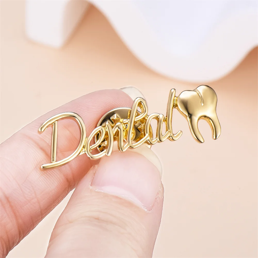 Harong зубная табличка Классический медицинский зуб золотого цвета металлический