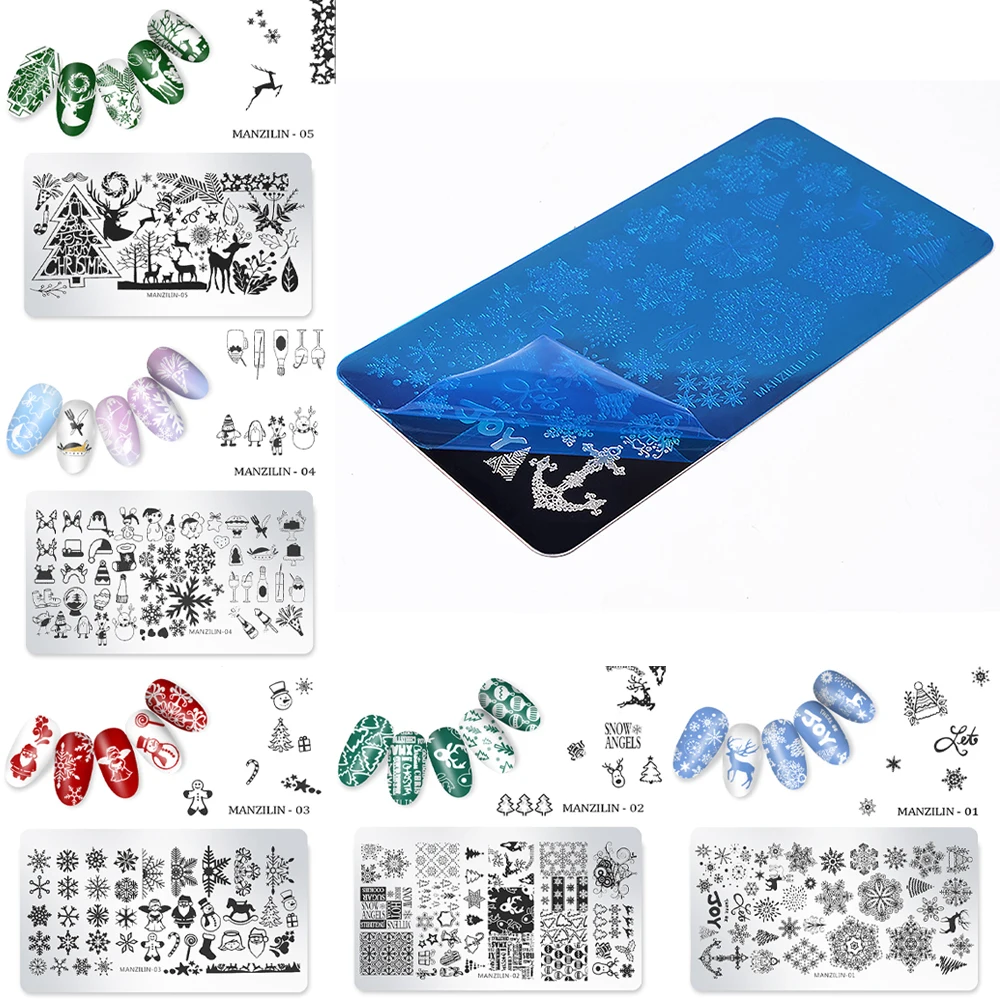 

Christmas Snowflake Nail Plate Template Printing Tool DIY Decorations Nails Supplies For Professionals Art Materials Accessories