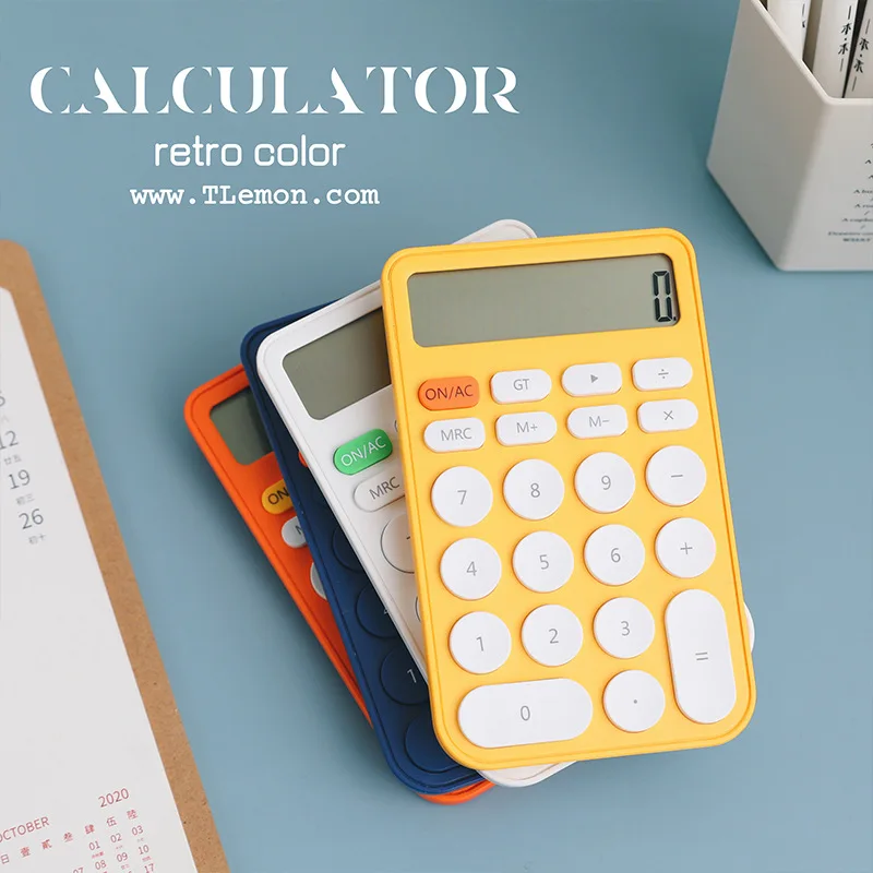 Simple Candy Color Handheld Calculator for Students To Learn The Small, Thin and Convenient Calculator for Female Accountants