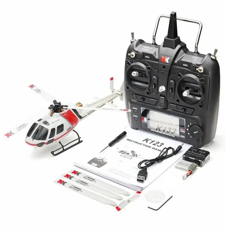 

RCtown XK K123 6CH Brushless AS350 Scale 3D6G System Non-aileron RC Helicopter RTF Toys for Kids Upgrade WLtoys V931(In Stock)