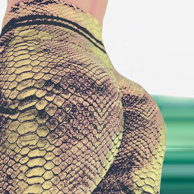 Sexy Leggings Women Snake Print High Waist Fitness Leggins Push Up Tights GYM Sport Joggings Workout Jeggings