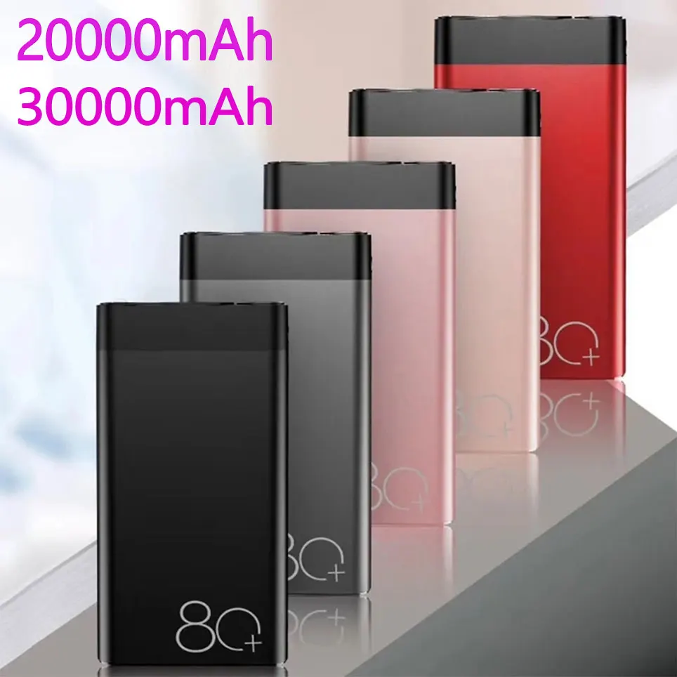 

Новый внешний аккумулятор большой емкости из алюминиевого сплава, несколько слотов, ультрабыстрая зарядка, тонкий портативный зарядный банк, 30000 мАч