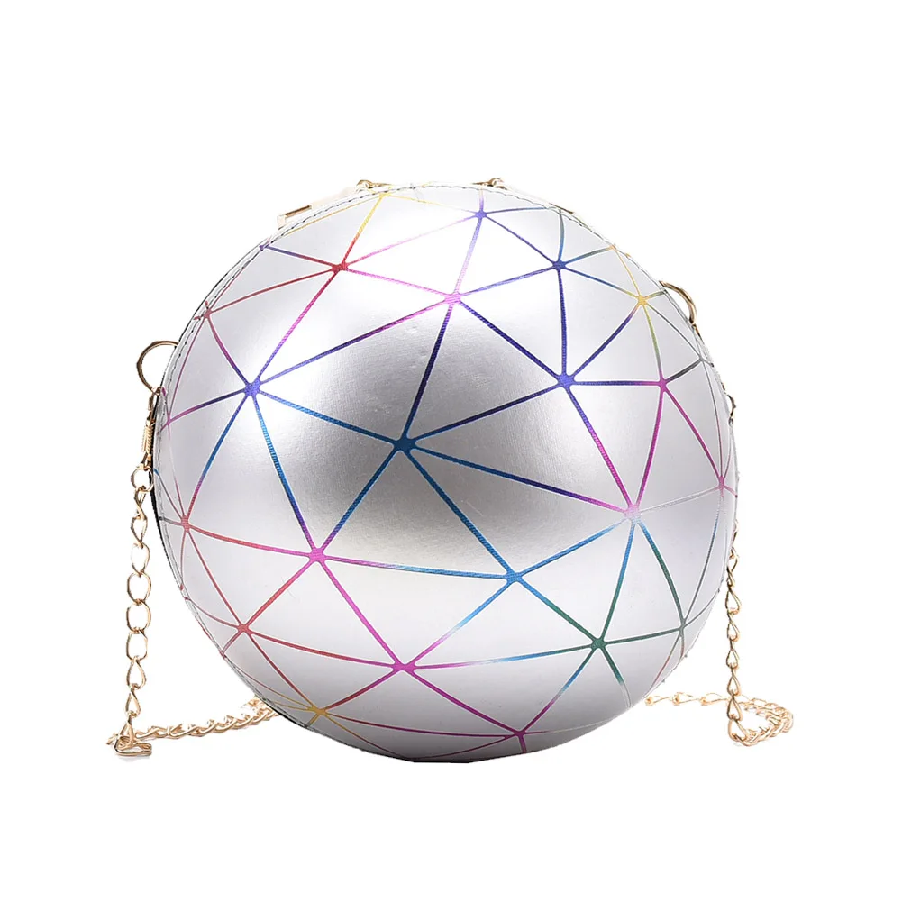 

Женская сумка-мессенджер с лазерной сферической цепочкой