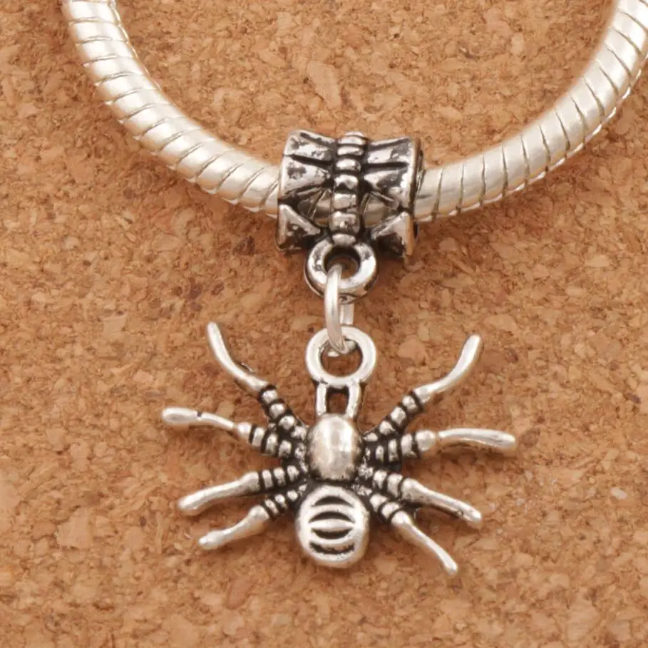 

Бусины-подвески в виде паука из тибетского серебра, 19x25 мм, 18 шт., металлические подвески из цинкового сплава, подходят для европейских браслетов, Ювелирная фурнитура B037