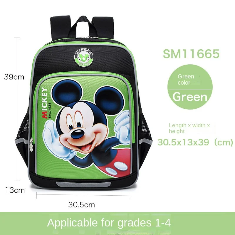 Disney schoolbag primary school boys and girls, Mickey backpack, 6-12 years old, load reduction and spine protection children