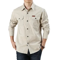 men shirt solid color simple turn down collar casual men top spring shirt for outdoor