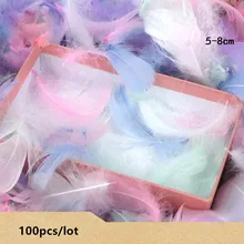 100pcs/bag Colorful Feathers Gift Packing Material Box Filler Supplies Diy Craft Wedding Birthday Party Decoration Accessories
