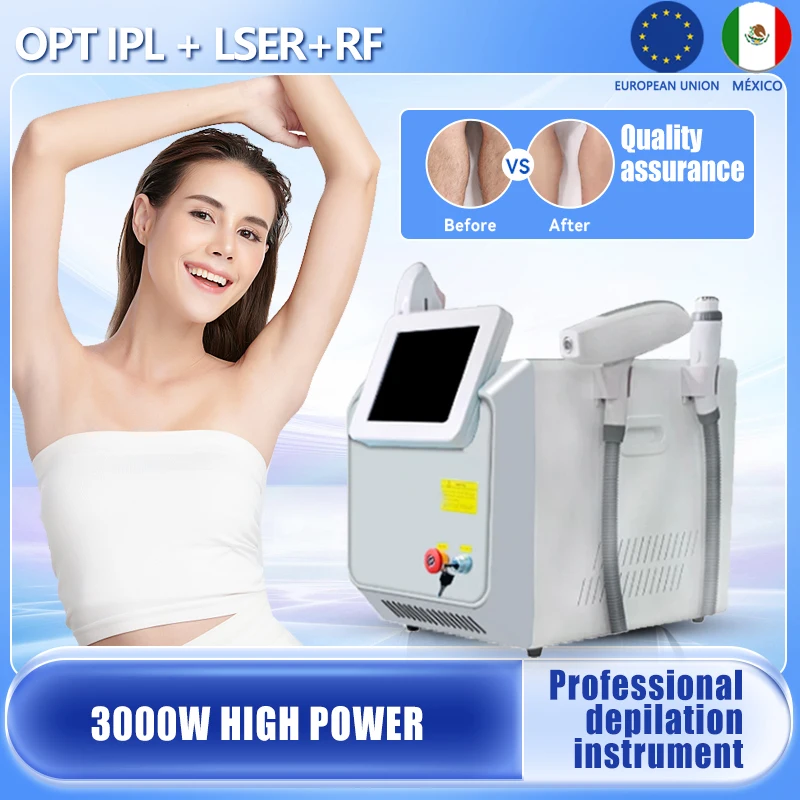 Интенсивный импульсный лазер три в одном для удаления волос и радиочастотный