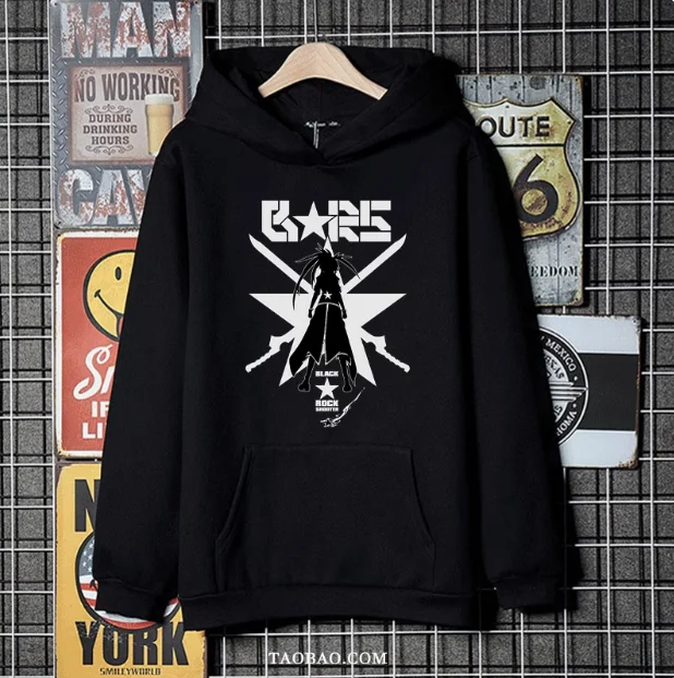 Anime BLACK★ROCK SHOOTER Kuroi Mato Erishuka Hooded Hoodie Cosplay Autumn Winter Men Women Coat Loose Jacket Tops