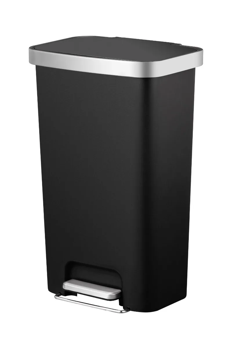 

Better Homes & Gardens 11.9 Gallon Trash Can, Plastic Step On Kitchen Trash Can, Black