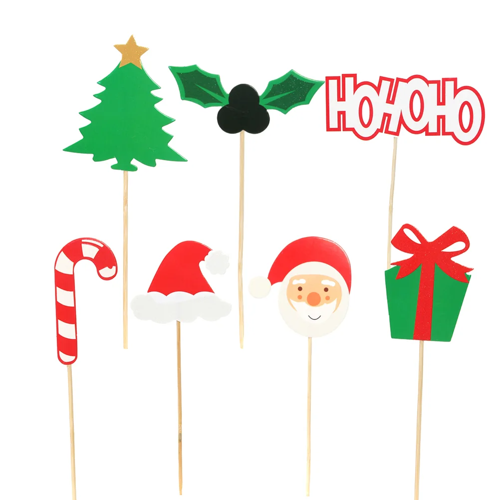 

Dessert Decoration Christmas Appetizer Topper Happy New Year Party Supplies Cupcake Toppers Picks Christmas Cupcake Toppers