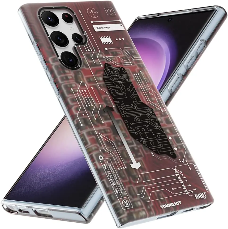 YOUNGKIT Shockproof for Samsung Galaxy S23 Ultra Case Thin Military Grade Protection [Technology Series] Hard Back Cover & Soft