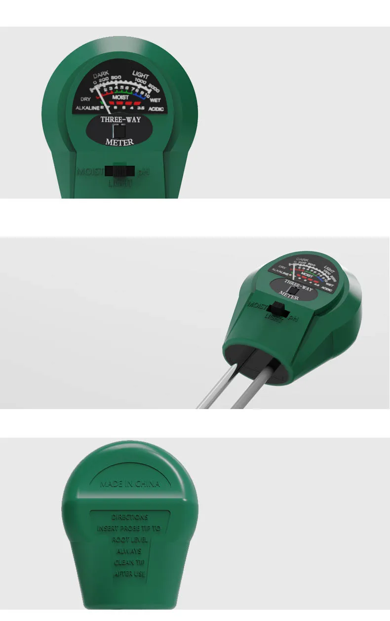 3 в 1 измеритель влажности почвы гигрометр солнечный свет тестер кислотности и