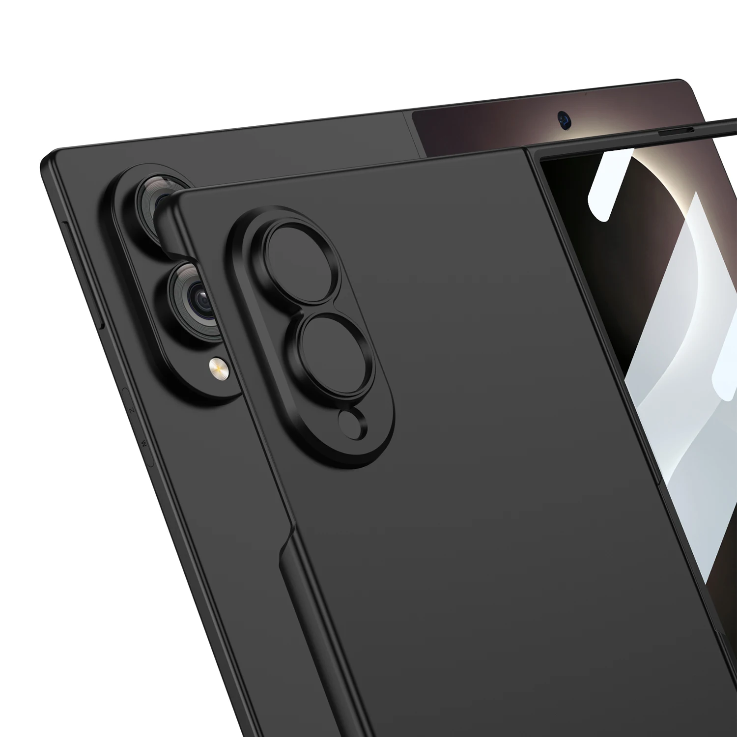Чехол для Samsung Galaxy Z Fold 8 с эффектом металлического покрытия, широкий защитный чехол с передней пленкой, задняя крышка для мобильного телефона с эффектом металла. (art.: 3920dc8f72626) - 3920dc8f72626