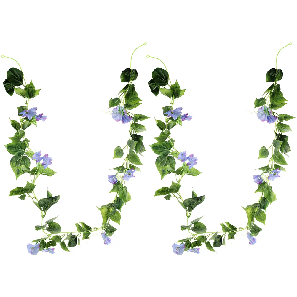 

2 Pcs Artificial Vines Outdoors Flower Faux Hanging Plants Household Flowers Backdrop
